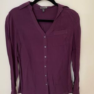 Burgundy button down shirt. Express. Size XS